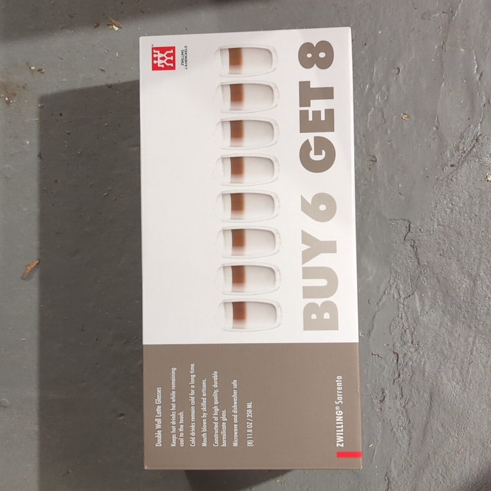 ZWILLING J.A. Henckels Double Wall Latte Glasses - Brown and White